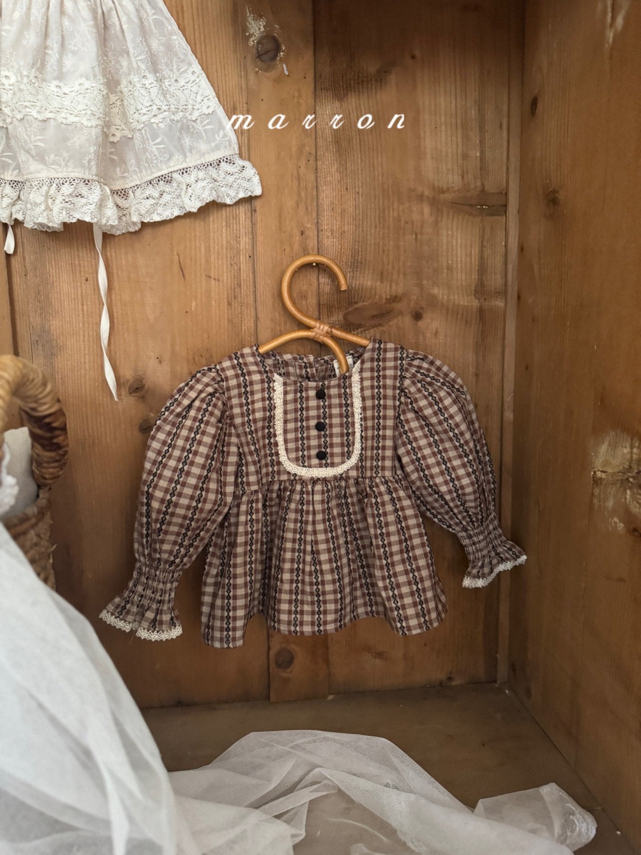 ［marron］Chocolate smock blouse