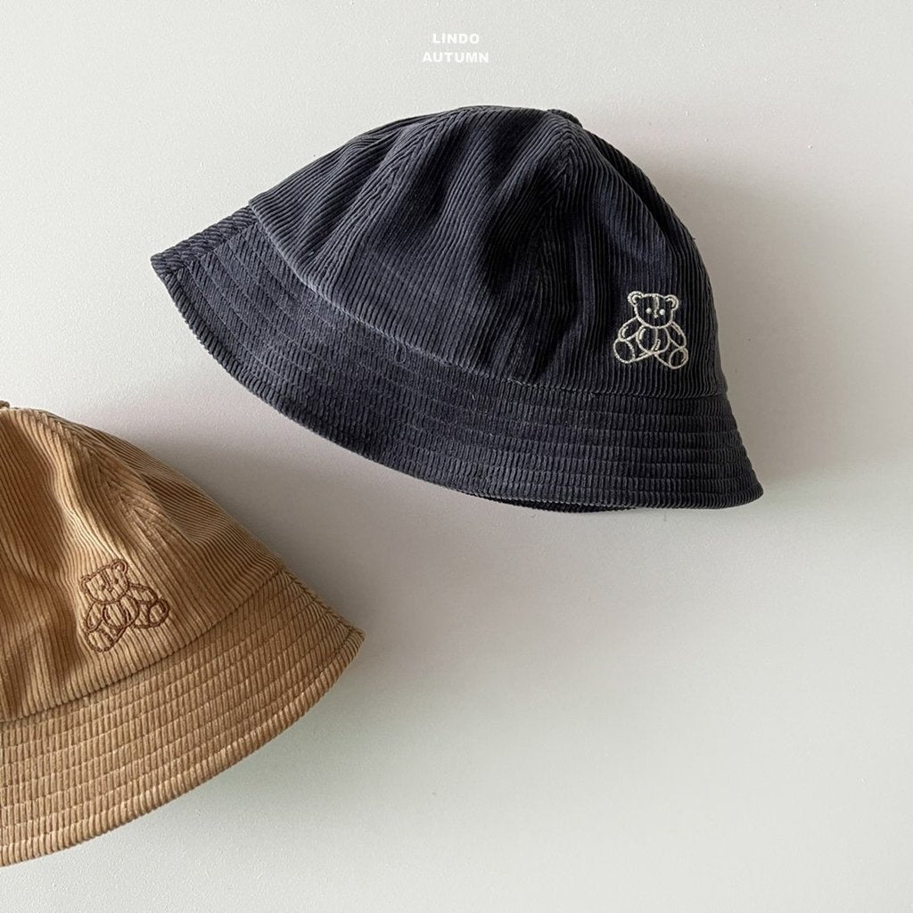 ［LINDO］Bear corduroy bucket hat