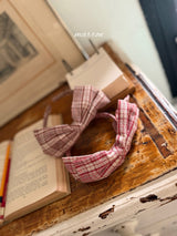 ［marron］Check ribbon headband