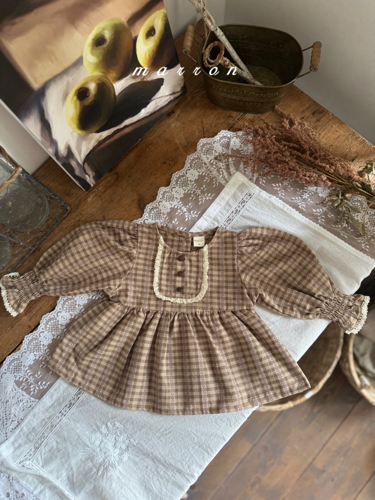 ［marron］Chocolate smock blouse