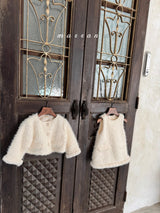 ［marron］Pearl pocket boa one-piece