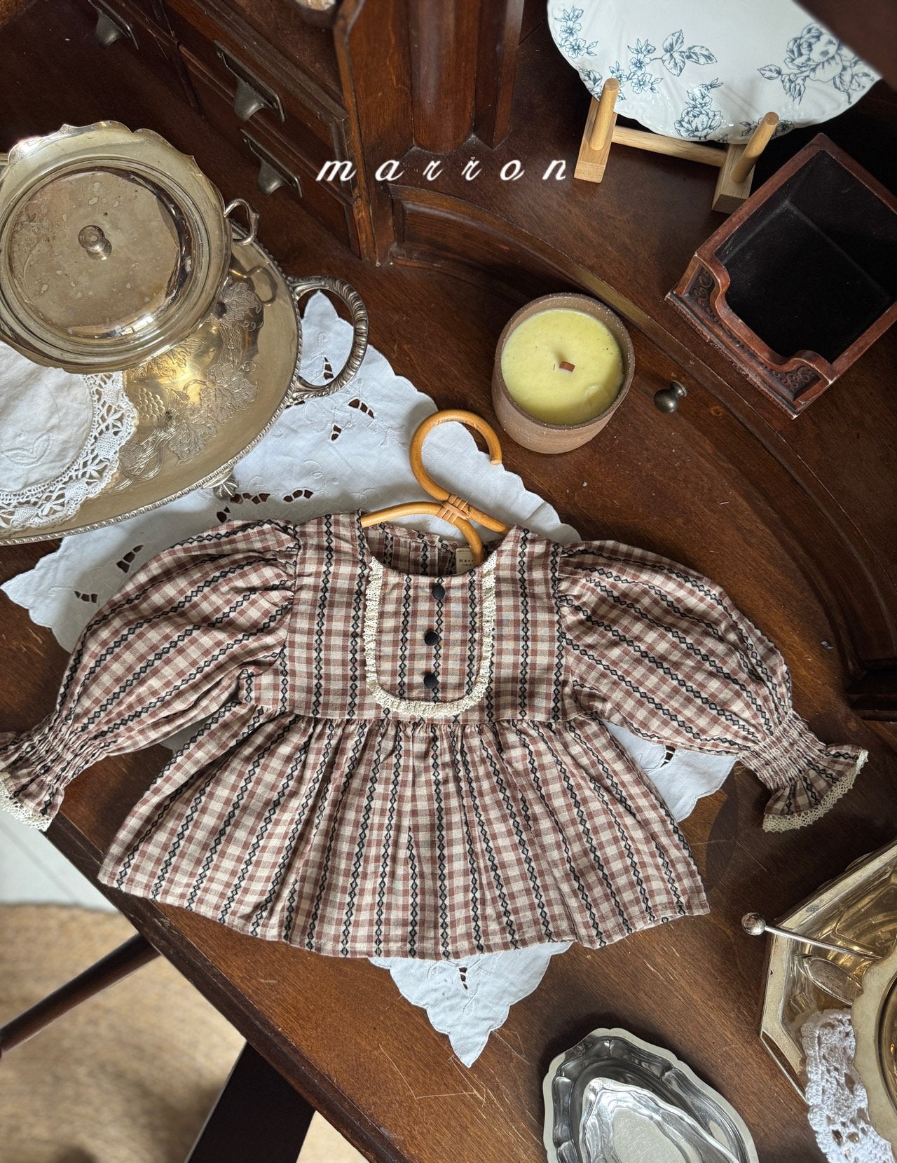 ［marron］Chocolate smock blouse