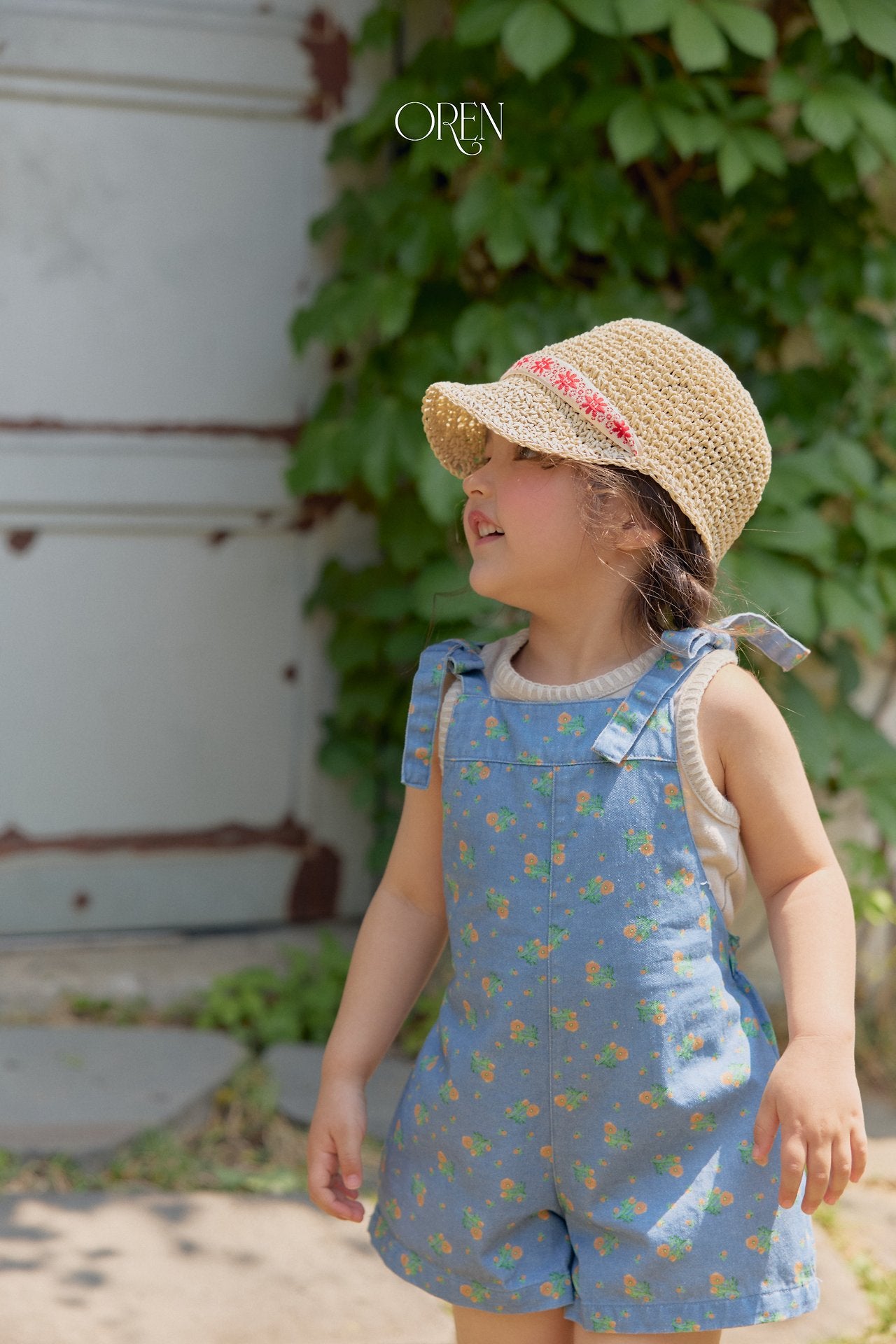 ［OREN］Camellia short overalls