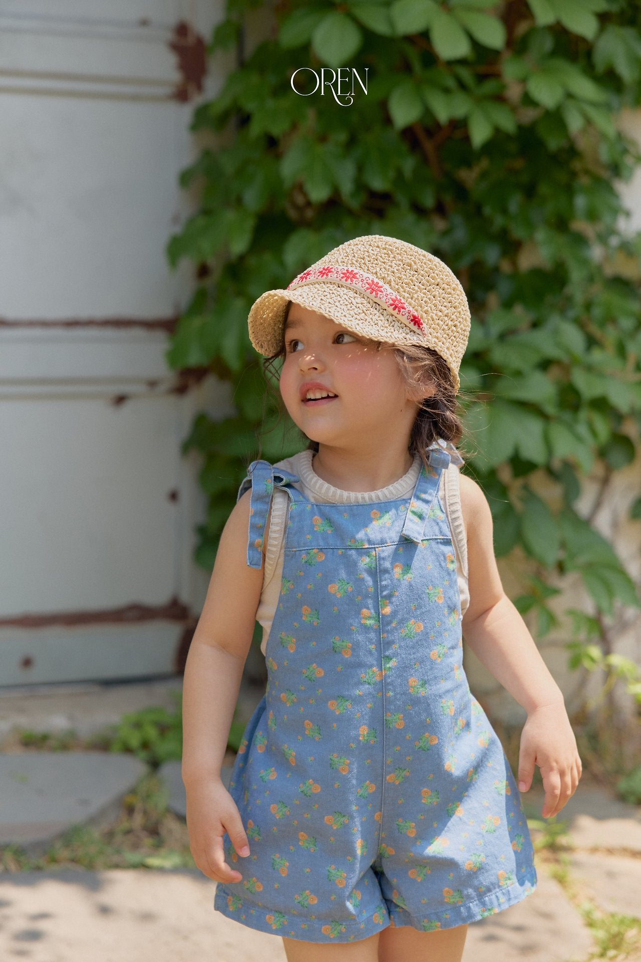 ［OREN］Camellia short overalls