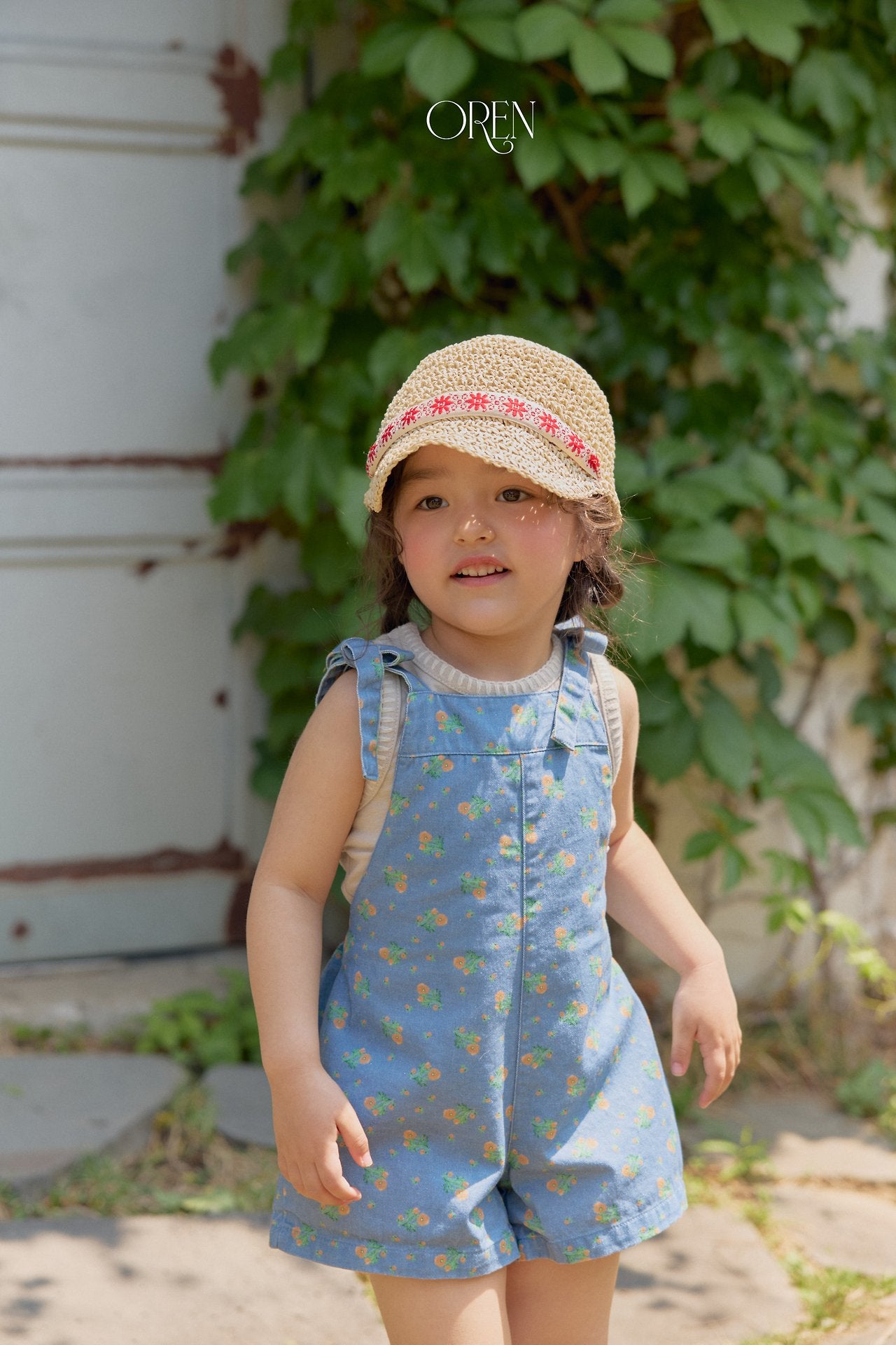［OREN］Camellia short overalls