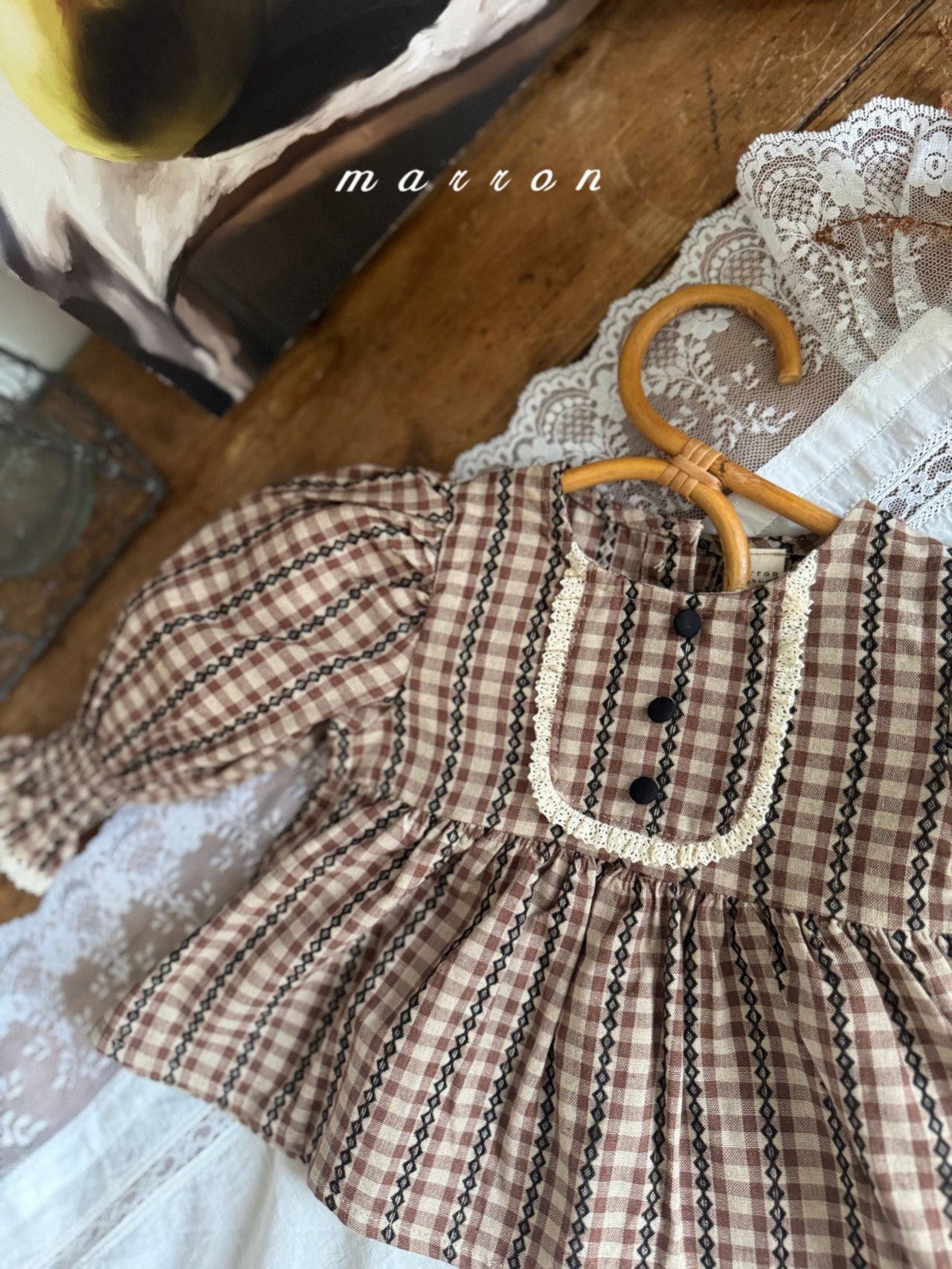 ［marron］Chocolate smock blouse