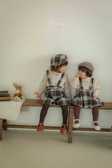 ［OREN］Brunel check suspender half pants