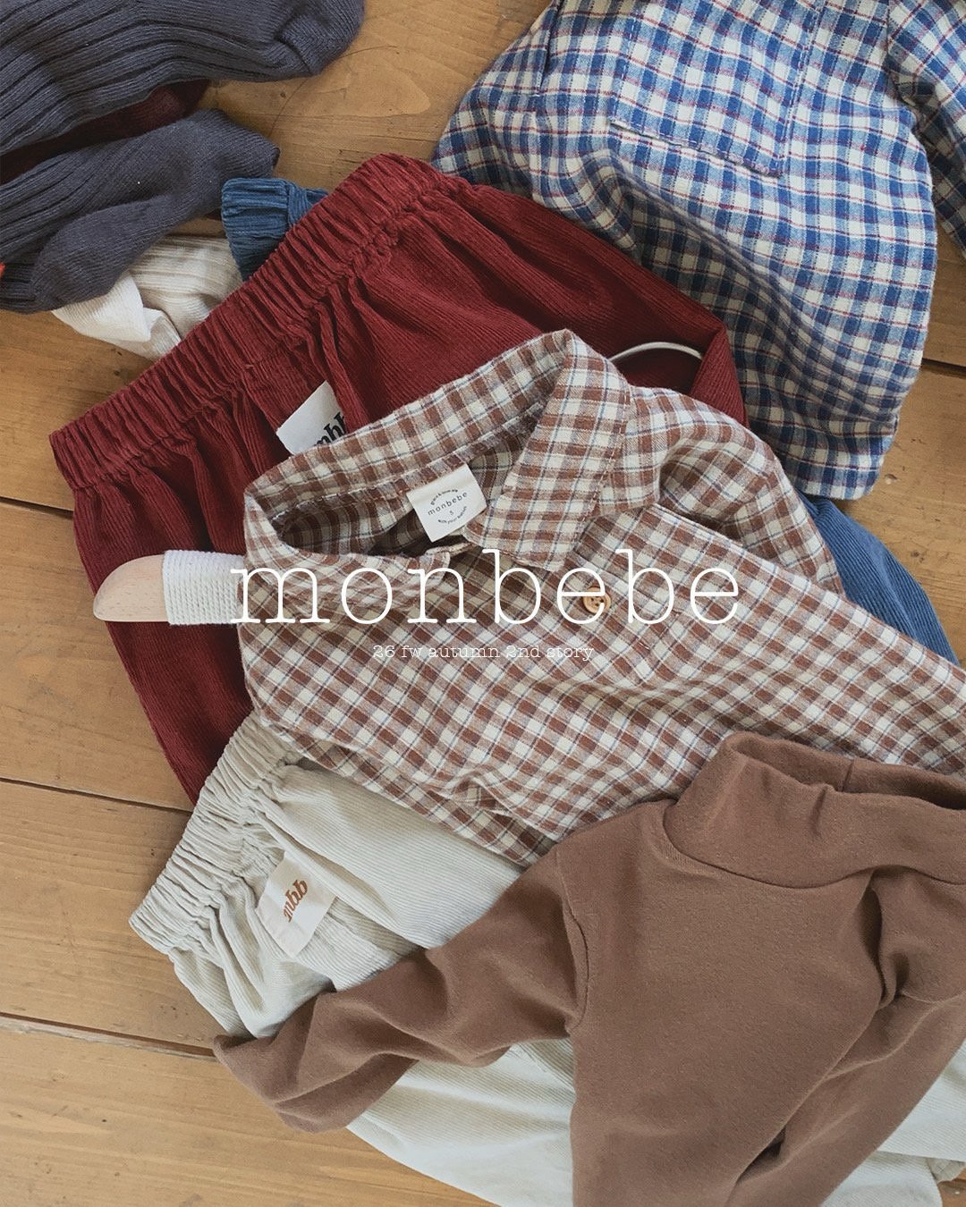 [monbebe] Check collar shirt
