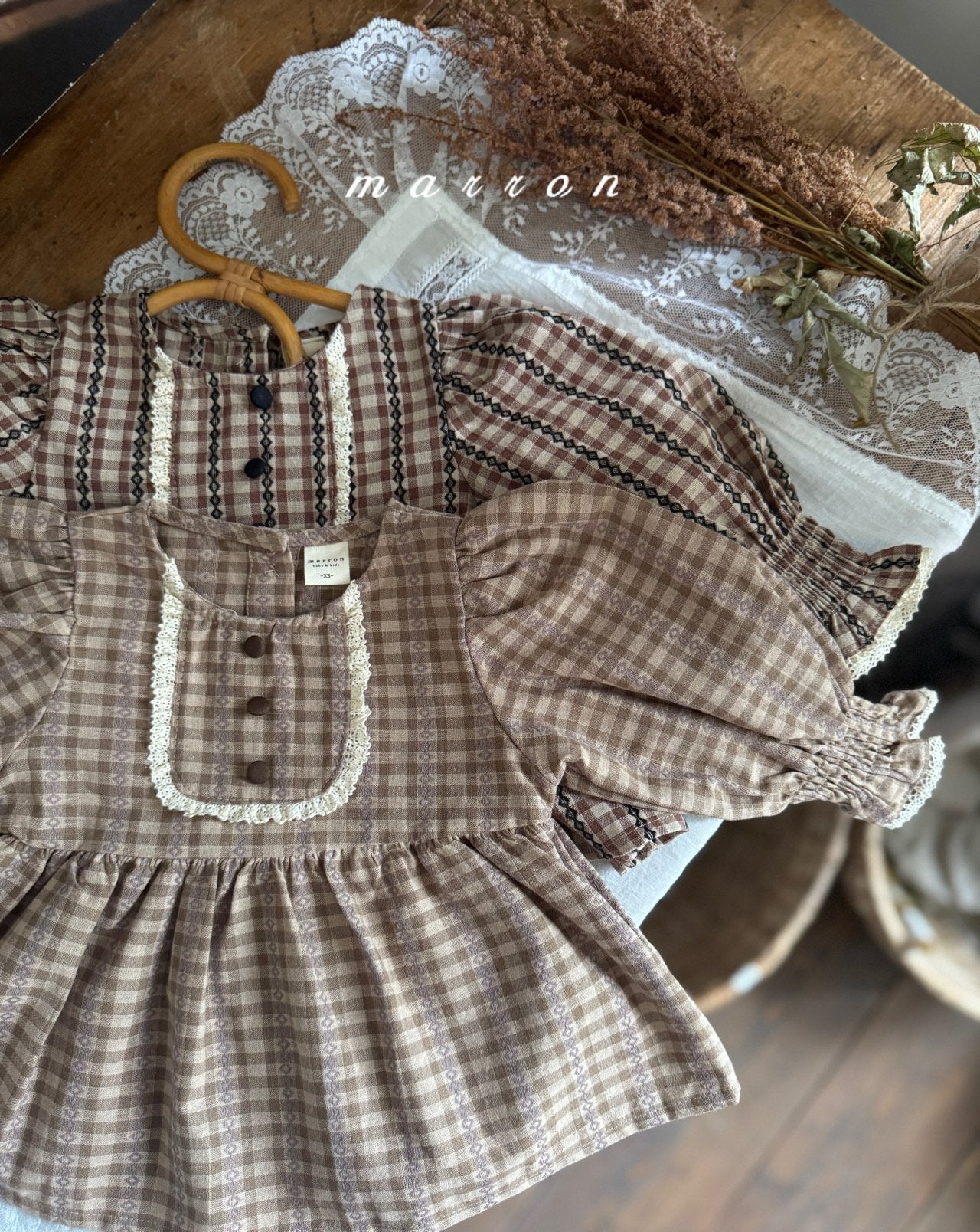 ［marron］Chocolate smock blouse