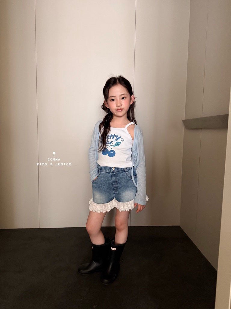 ［comma］Lace denim short pants