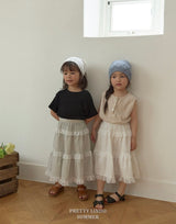 ［LINDO］Mearie tiered long skirt