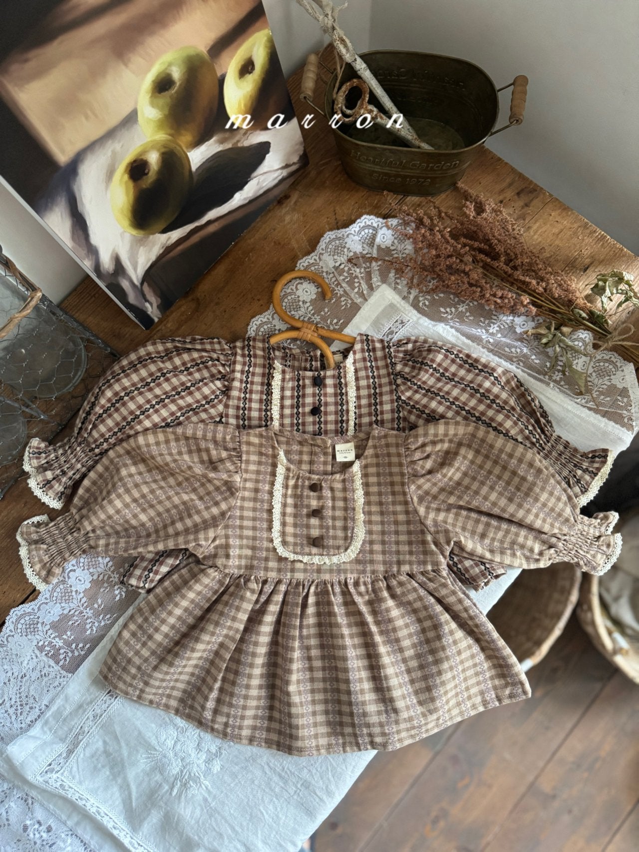 ［marron］Chocolate smock blouse
