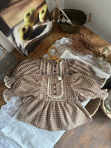 ［marron］Chocolate smock blouse