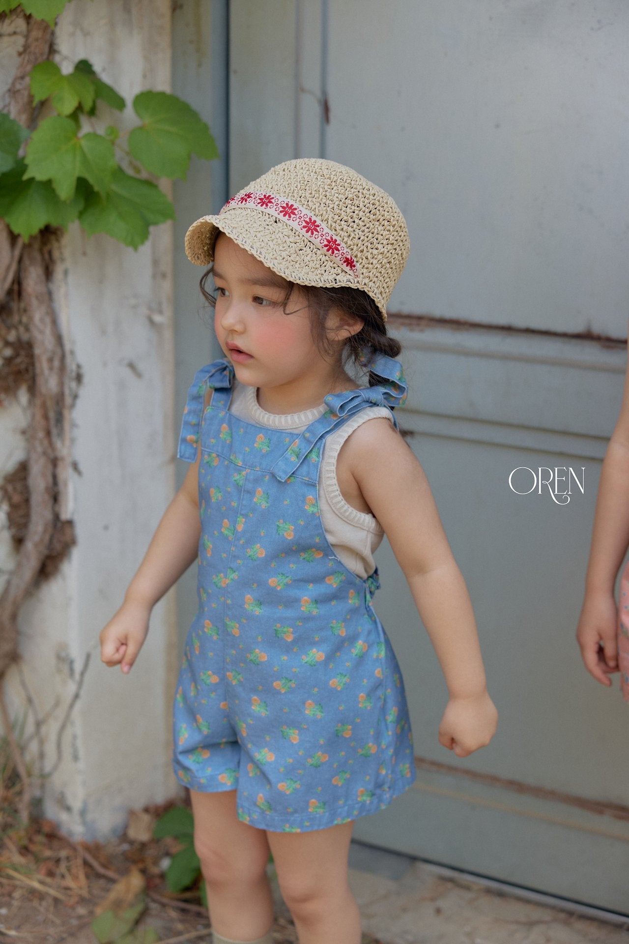 ［OREN］Camellia short overalls