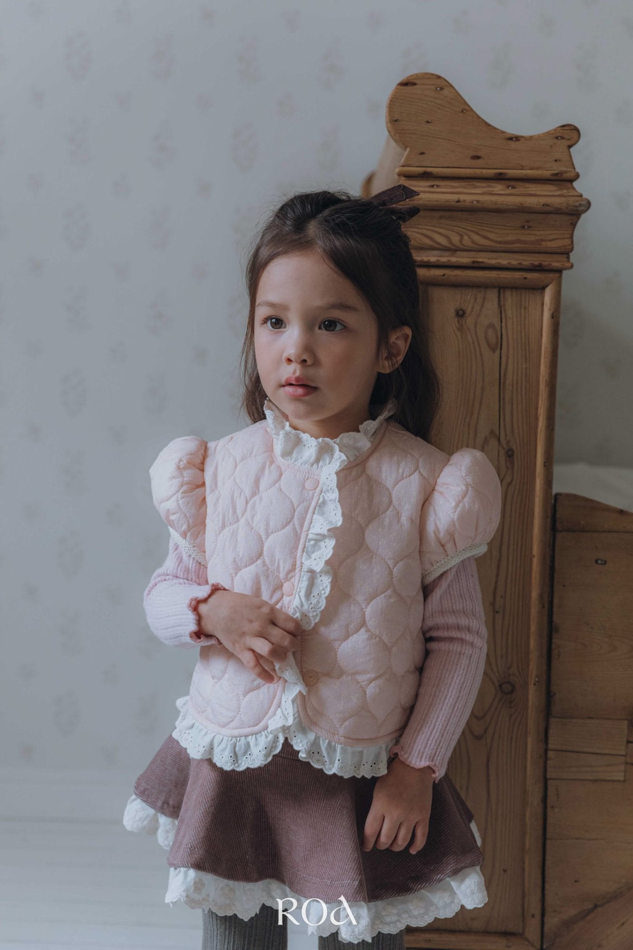 ［ROA］Quilting lace vest