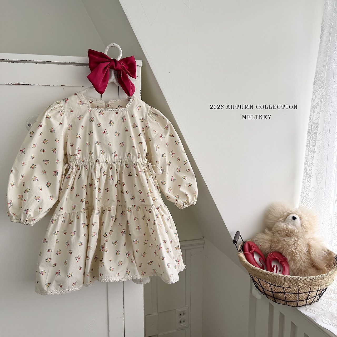 ［Melikey］Vintage flower one-piece