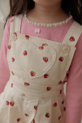 ［Melikey］Strawberry heart short salopette