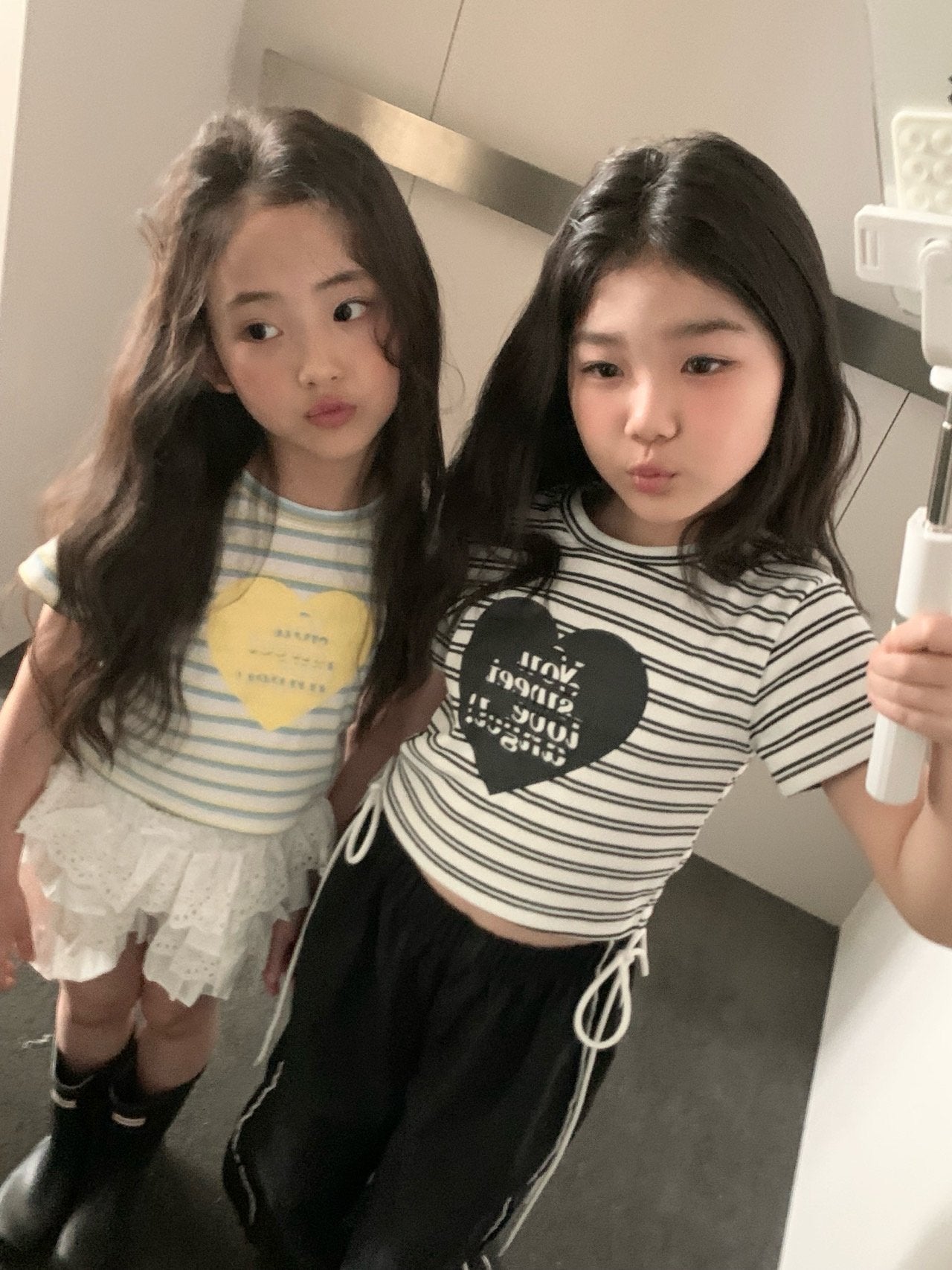［comma］Stripe heart tee