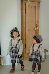 ［OREN］Brunel check suspender half pants