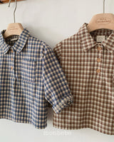 [monbebe] Check collar shirt