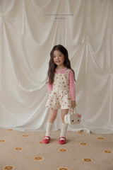 ［Melikey］Strawberry heart short salopette