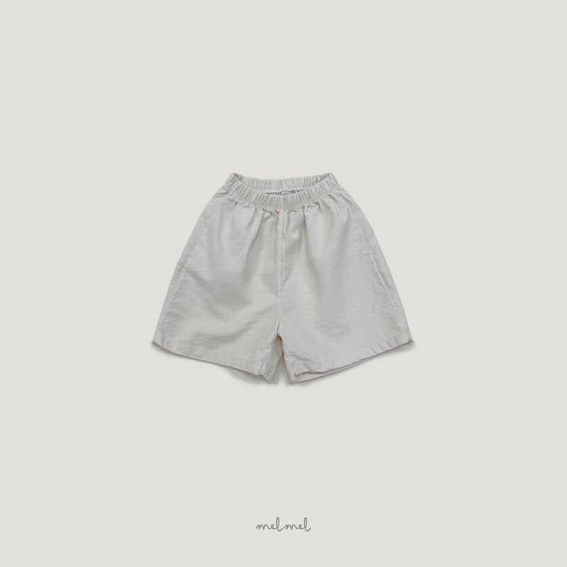［MELMEL］Linen half pants