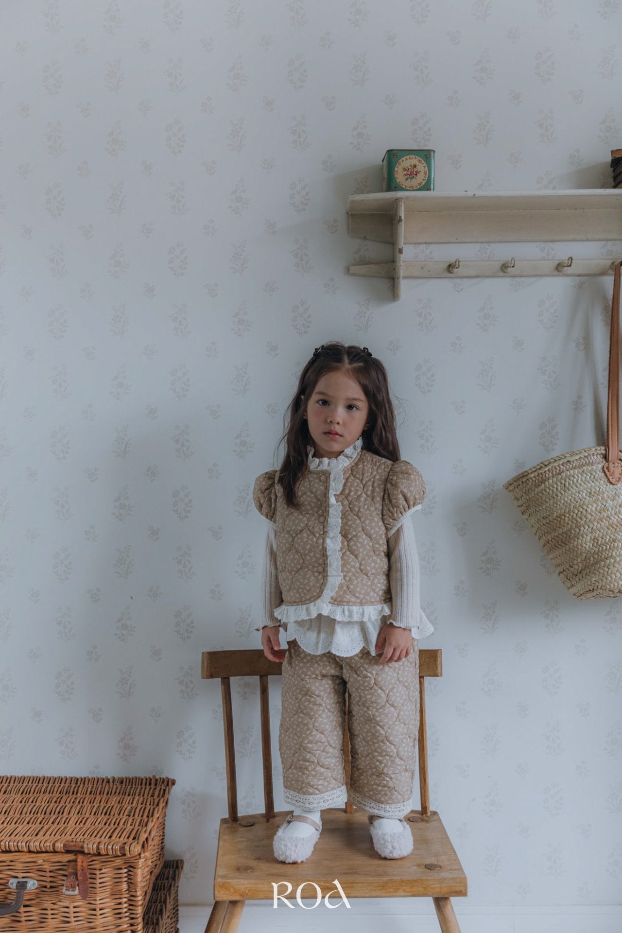 ［ROA］Quilting lace pants