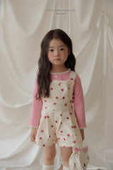［Melikey］Strawberry heart short salopette