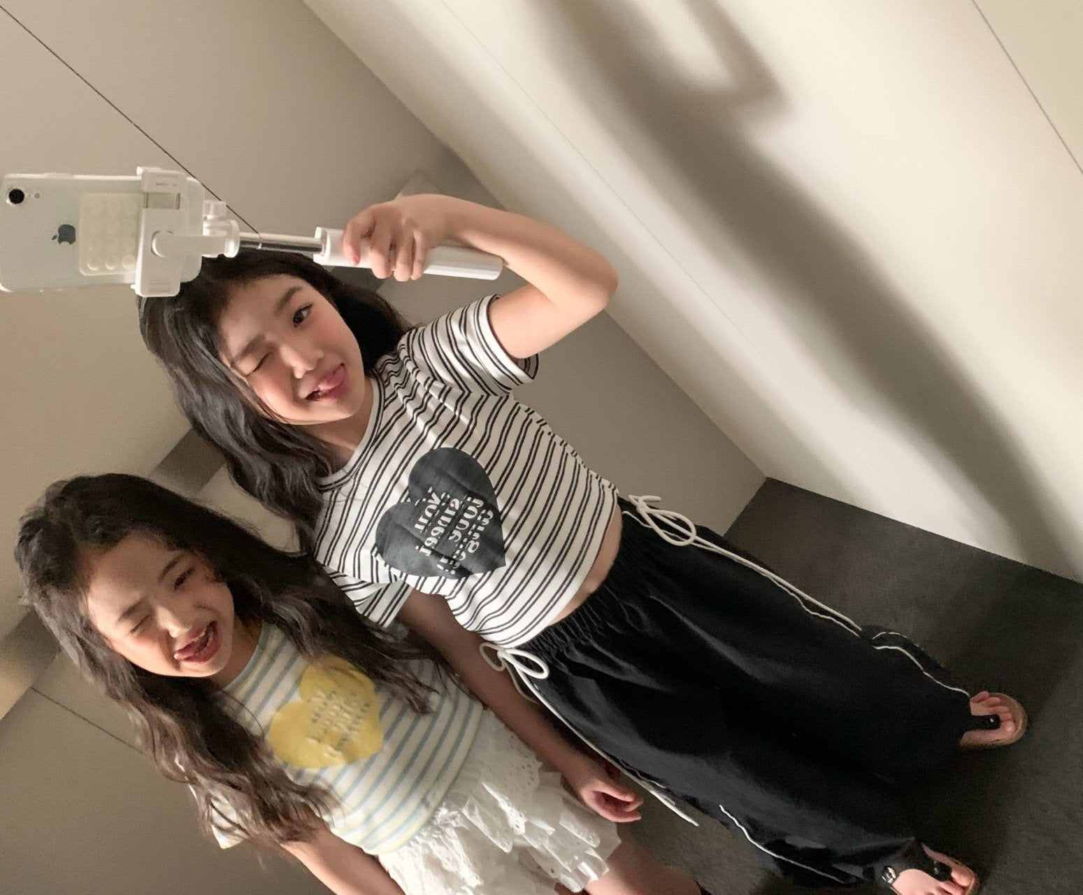 ［comma］Stripe heart tee