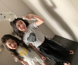 ［comma］Stripe heart tee