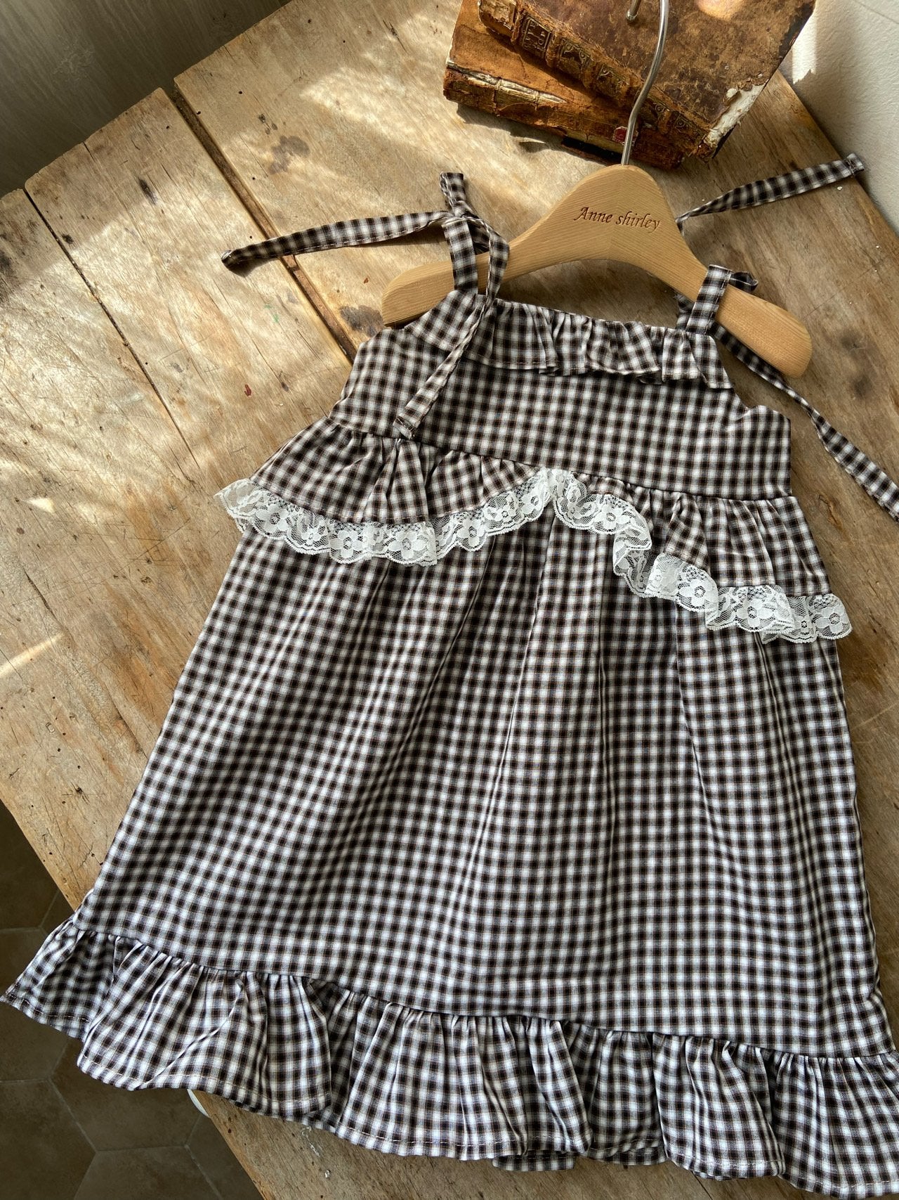 ［Anne shirley］Modern check one-piece