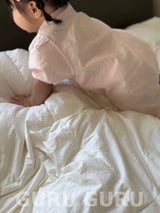 ［guruguru］Linen puff suit