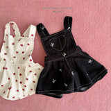 ［Melikey］Strawberry heart short salopette