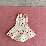 ［Melikey］Strawberry heart short salopette