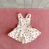 ［Melikey］Strawberry heart short salopette