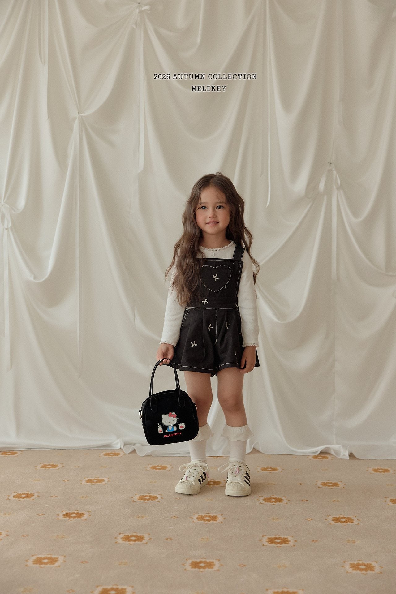 ［Melikey］Ribbon embroidery short salopette