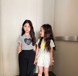 ［comma］Stripe heart tee