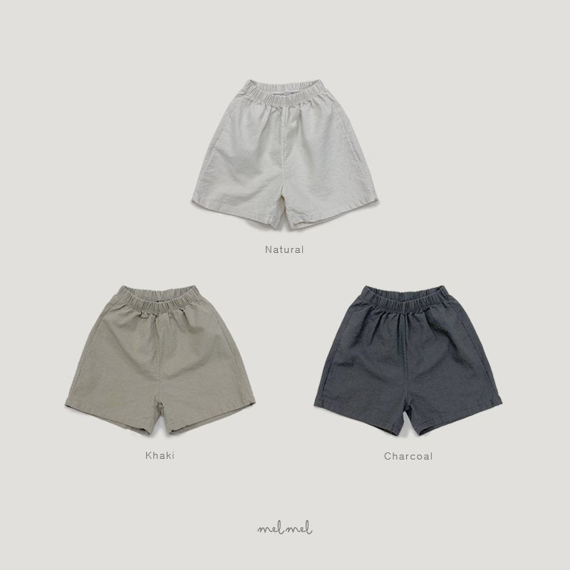［MELMEL］Linen half pants