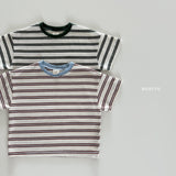 ［Bonito］Point neck stripe tee