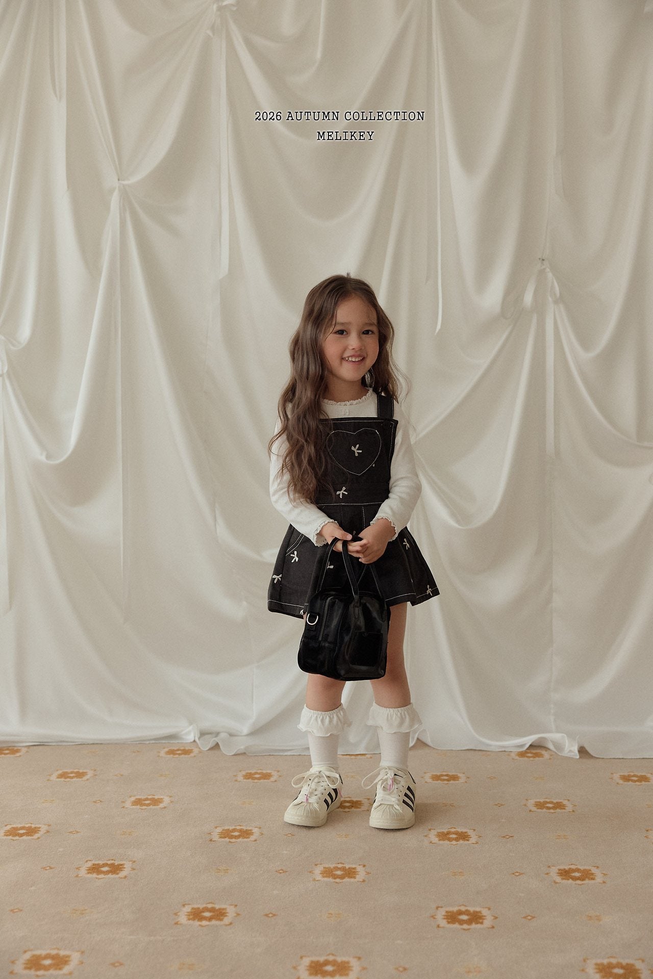 ［Melikey］Ribbon embroidery short salopette