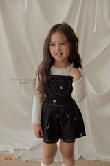 ［Melikey］Ribbon embroidery short salopette