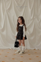 ［Melikey］Ribbon embroidery short salopette