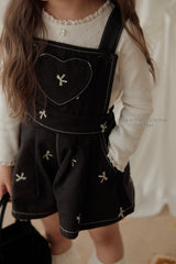 ［Melikey］Ribbon embroidery short salopette