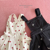 ［Melikey］Ribbon embroidery short salopette