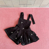 ［Melikey］Ribbon embroidery short salopette