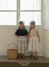 ［LINDO］Mearie tiered long skirt