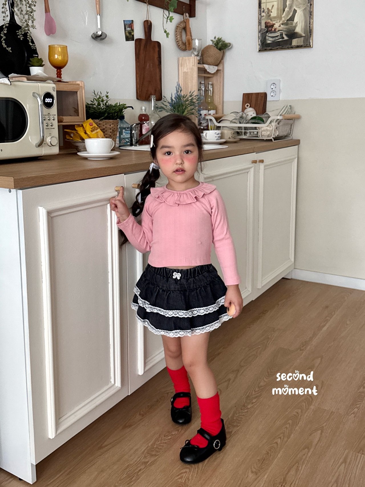 ［second moment］Frill collar rib tops