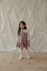 ［Melikey］Check frill one-piece