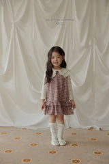 ［Melikey］Check frill one-piece