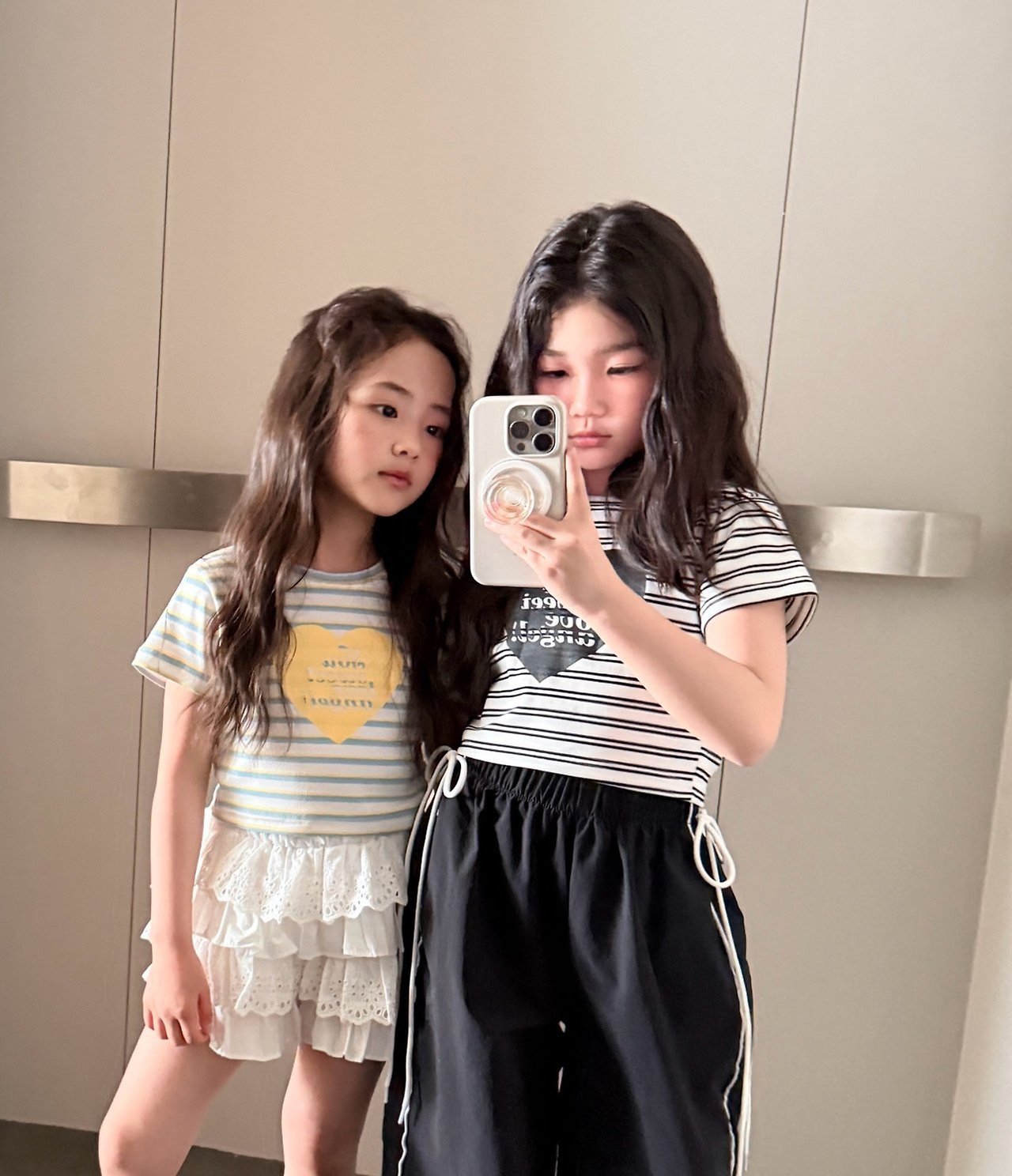 ［comma］Stripe heart tee